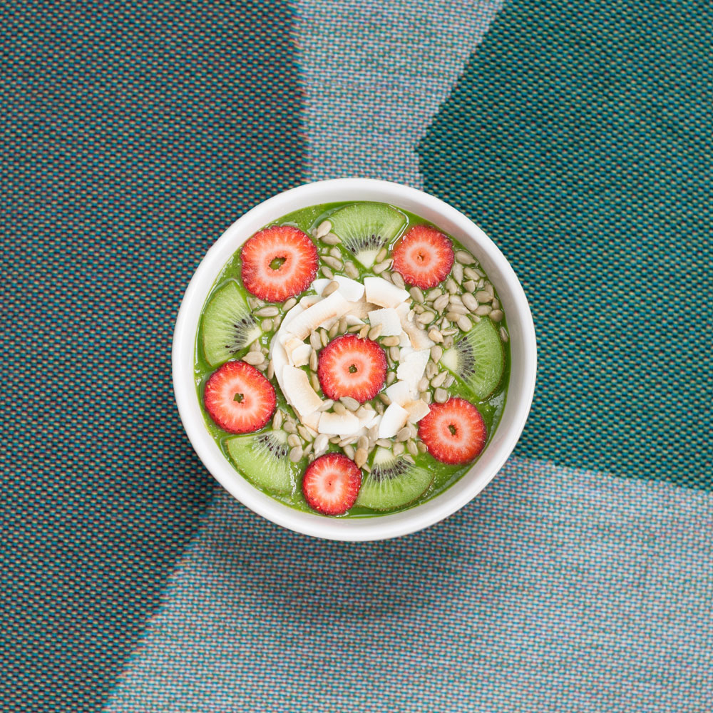 Ensalada de kiwi, vista superior
